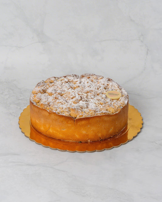 Custard and Apple Crumble Cake