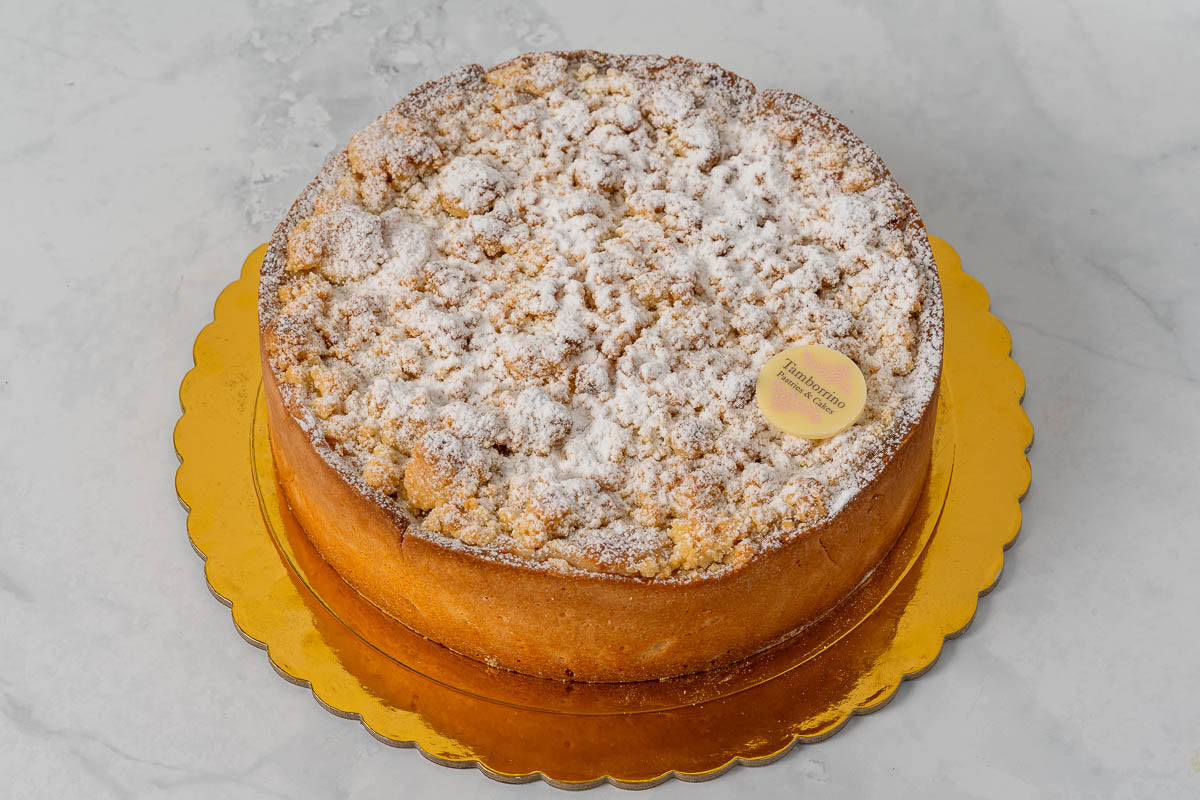 Custard and Apple Crumble Cake