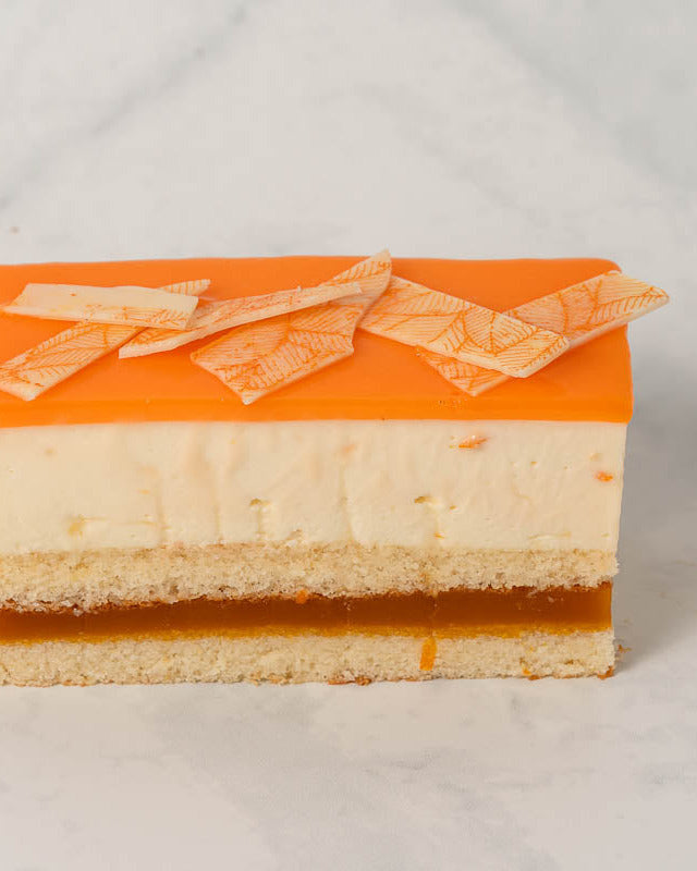 Mango & White Chocolate Mousse slice